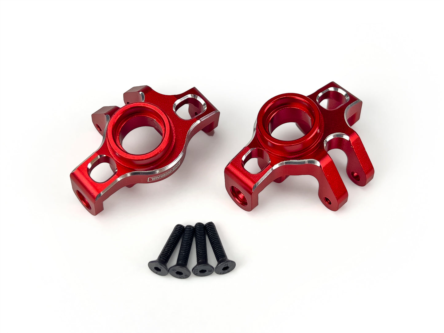 Front Hubs, Red Aluminum, 1/18 Grom