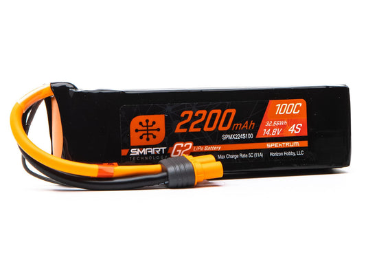 14.8V 2200mAh 4S 100C Smart G2 LiPo Battery: IC3