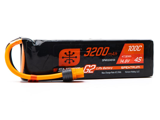 Spektrum 3200mAh 4s 14.8v 100C Smart Lipo Battery G2 Hardcase IC3