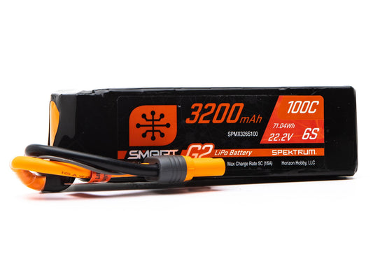 Spektrum 3200mAh 6s 22.2v 100C Smart Lipo Battery G2 IC5