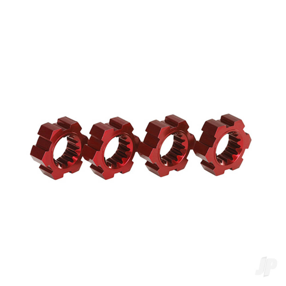 Wheel Hubs, hex, aluminium (Red-anodised) (4 pcs)