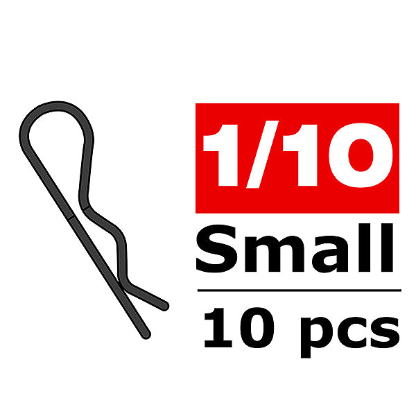 Corally Body Clips 45 Bent Small Black (10pcs)