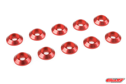 Corally Aluminium Washer For M3 FH Screws Red (10)