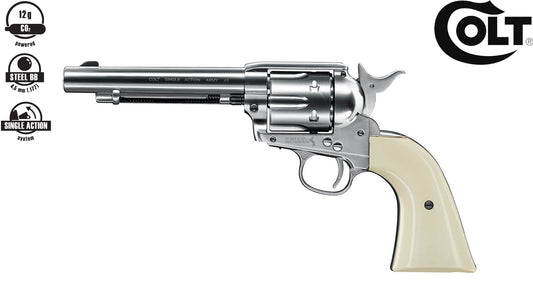 Colt Single Action Army 45 Nickel BB 5.5inch Peacemaker