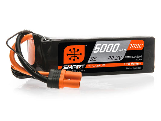 Spektrum 5000mAh 6s 22.2v 100C Smart Lipo Battery IC5