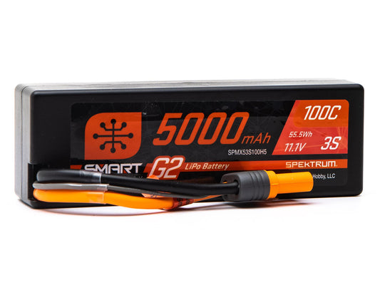 Spektrum 5000mAh 3s 11.1v 100C Smart Lipo Battery G2 Hardcase IC5