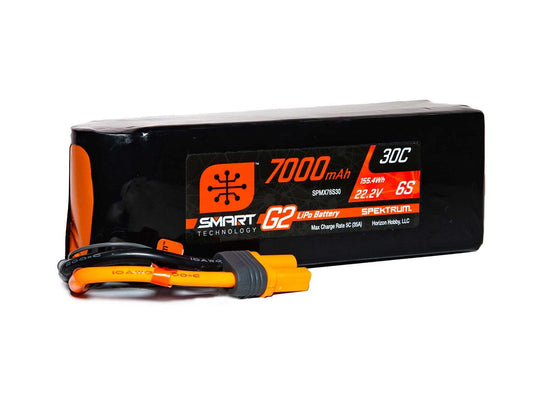 Spektrum 7000mAh 6s 22.2v 30C Smart G2 Lipo Battery IC5