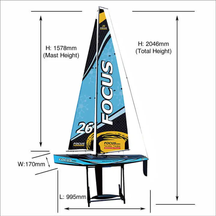 Joysway Focus V3 One Metre Sailboat RTR Blue
