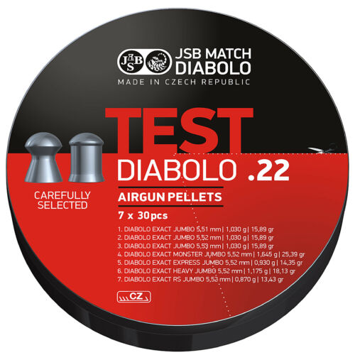 JSB Jumbo Exact Test .22 -7 x 30 Pellet Samples (210)