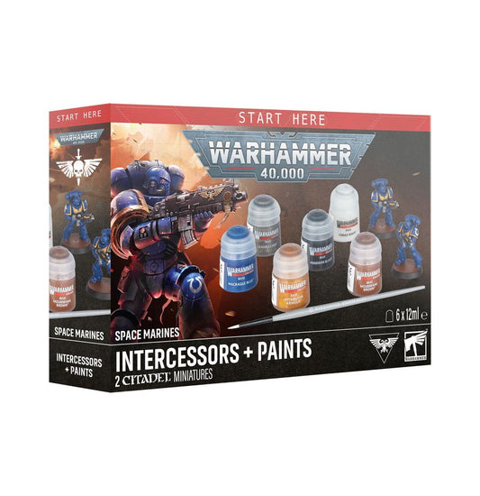 Space Marines Intercessors + Paint Set 60-11 New