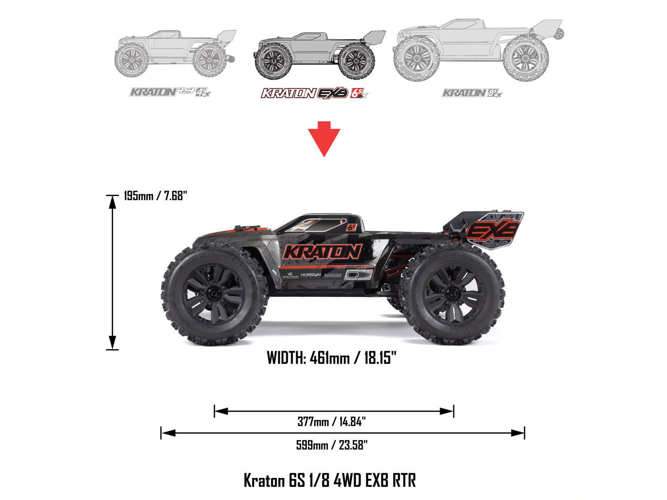 1/8 KRATON 6S BLX 4x4 EXtreme Bash Speed Monster Truck RTR