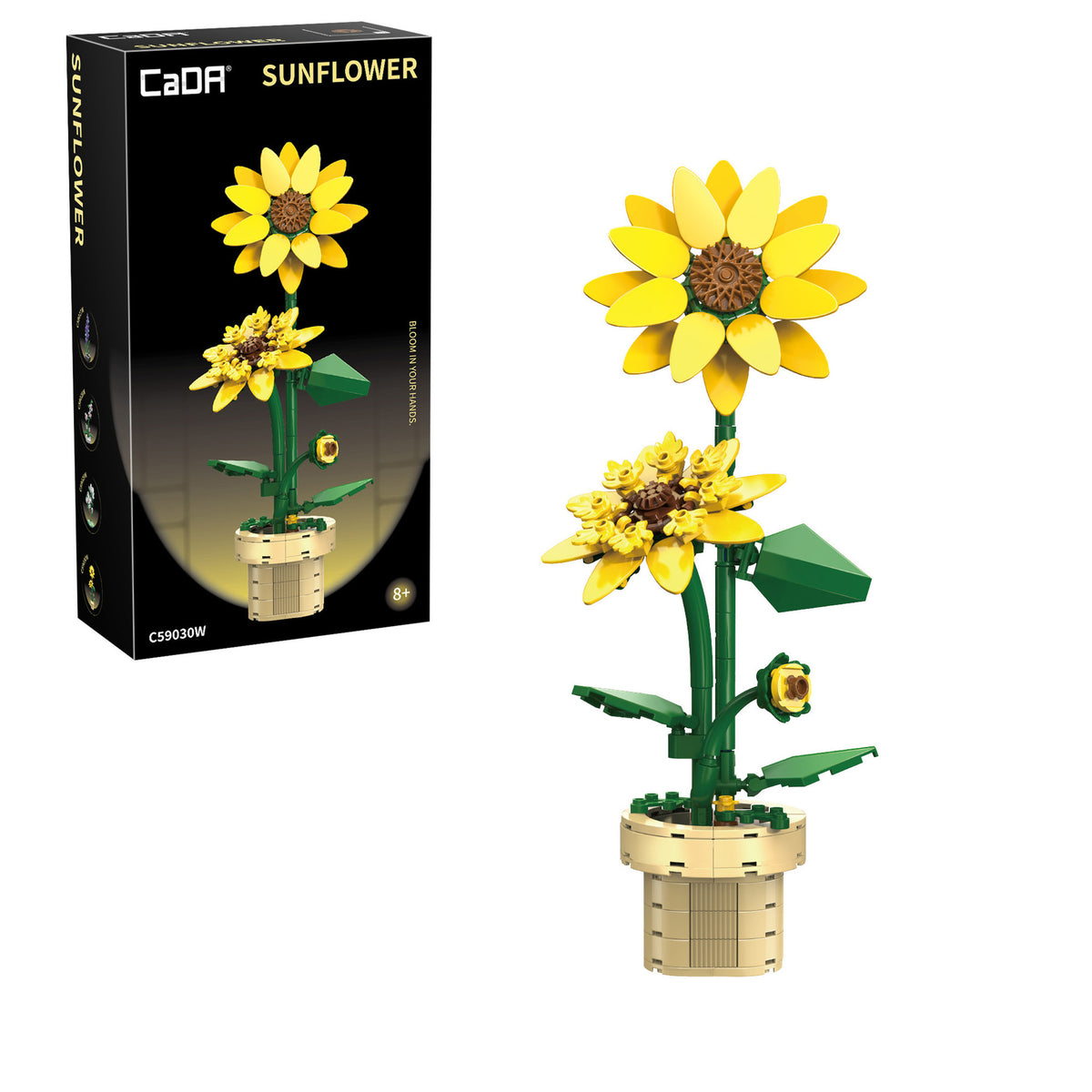 Sunflower Building Block Planter - 187 pcs