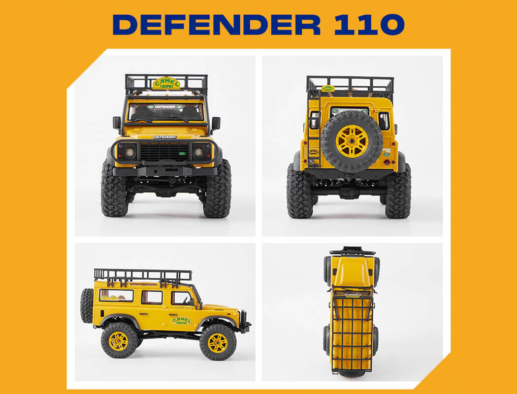 FMS 1/24th Land Rover Defender D110 RTR Yellow