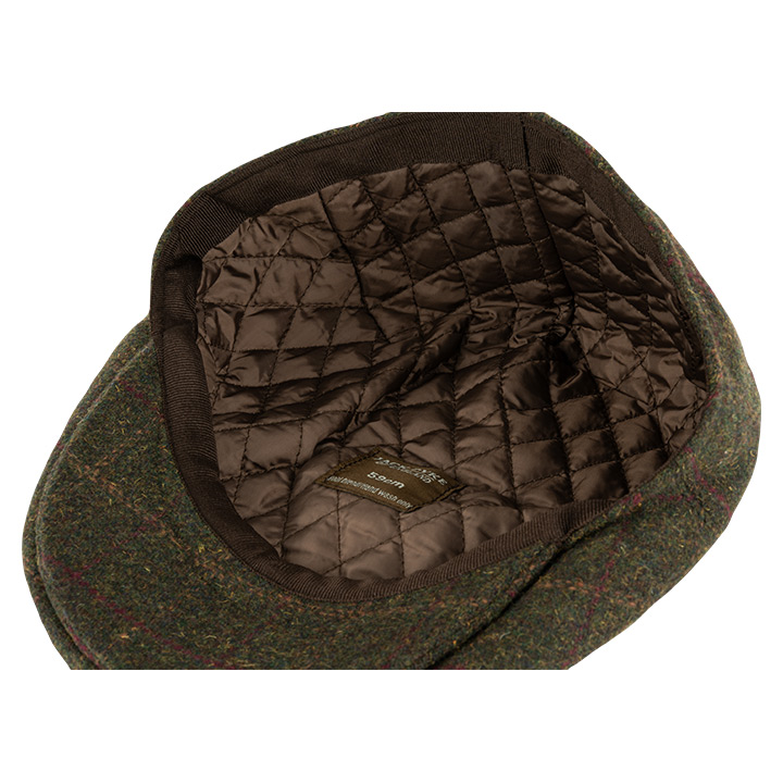 Wool Blend Flat Cap Dark Olive