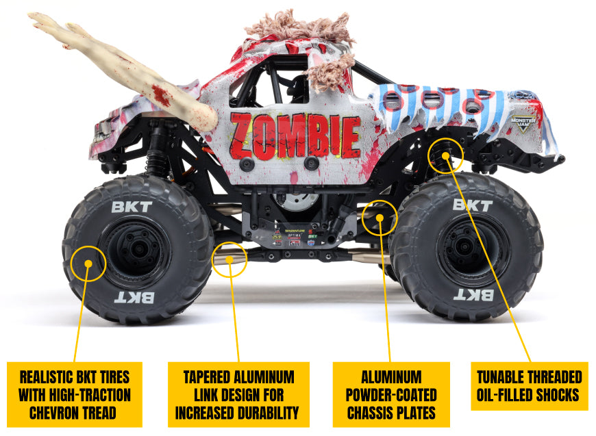 1/18 Mini LMT  Zombie 2S 4X4 RTR Brushed Monster Truck