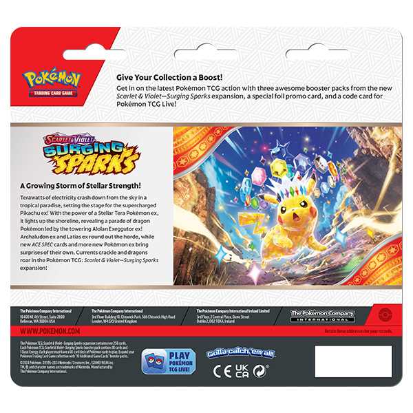 Scarlet & Violet: Scarlet & Violet 8 Surging Sparks 3-Pack