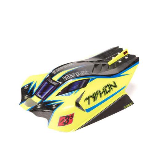 1/8 Clipless Painted Decaled Body, Yellow/Blue: TYPHON 4X4