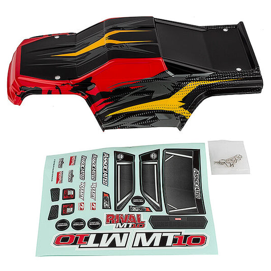 Team Associated Rival MT10 V2 Painted Body Red/Yellow