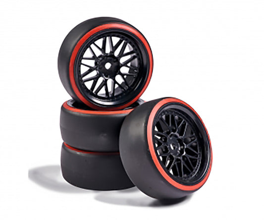 1:10 Drift Wheel Set (BLK/Red)(4)
