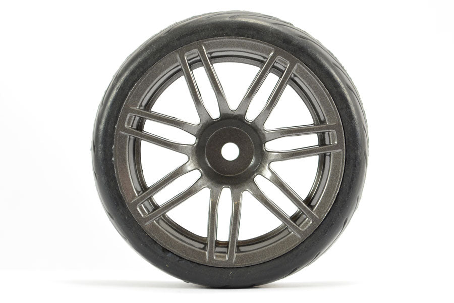 1/10 Street/Tread Tyre 14SP Gun Metal Wheel (4)