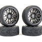 1/10 Street/Tread Tyre Star Spoke Gunmetal Wheel (4)