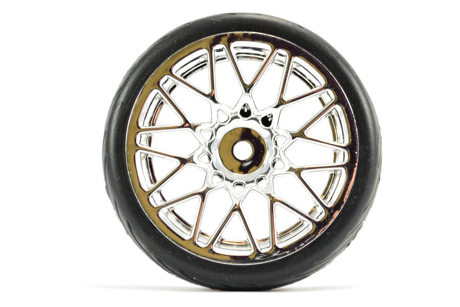 1/10 Street/Tread Tyre Star Spoke Chrome Wheel (4)