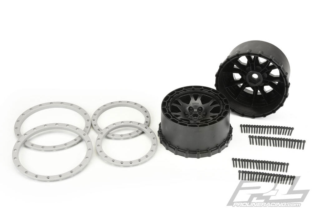 Proline Impulse Pro-Loc Blk Wheels W/Grey Ring (Xmaxx)