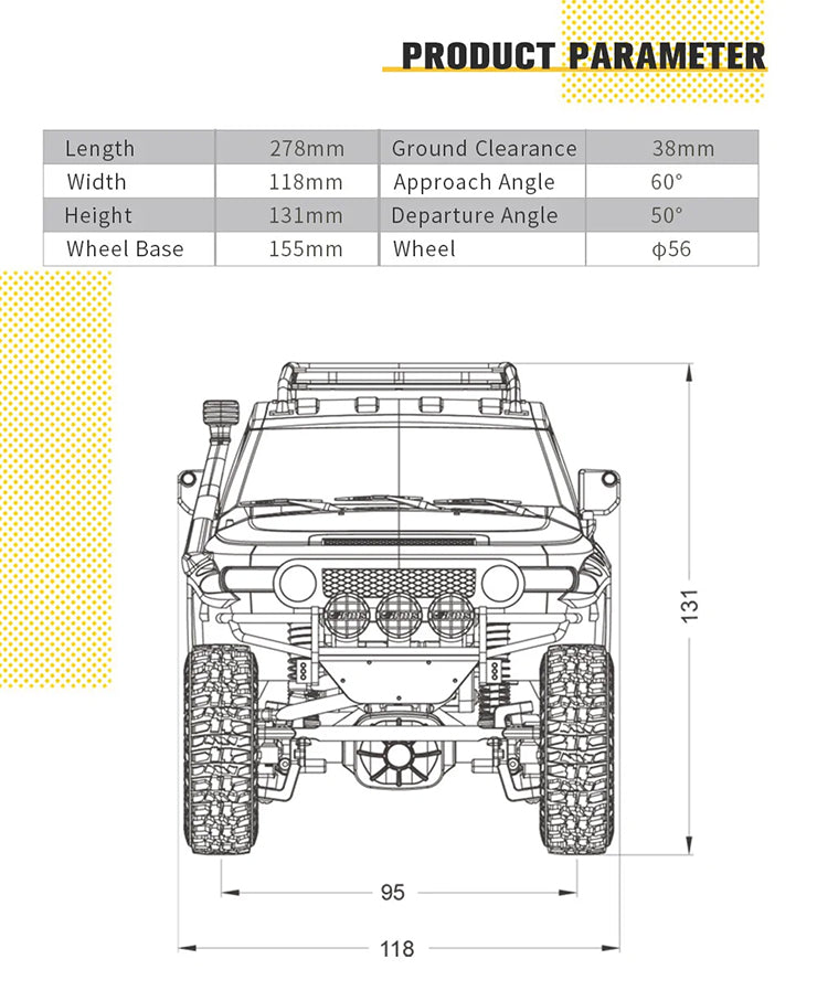 FMS Toyota FJ Cruiser 1/18th Scaler RTR