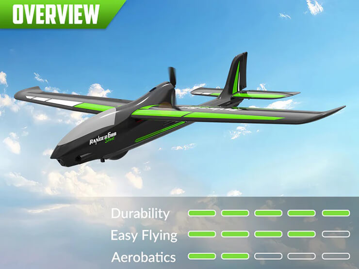 Ranger 600 Stunt 4Ch Glider W/Gyro Black