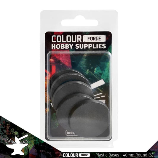 Colour Forge Plastic Bases – 40mm Round x5