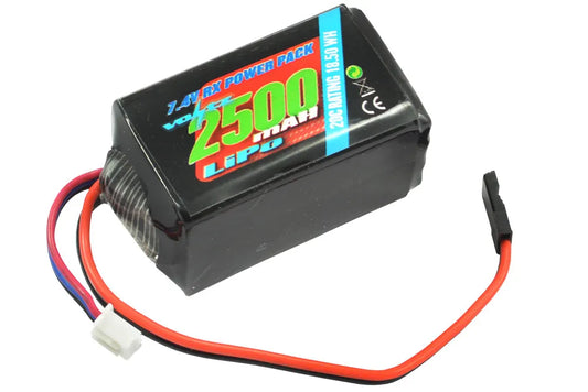 Voltz 2500mah 2S 7.4v Receiver Lipo Hump Battery