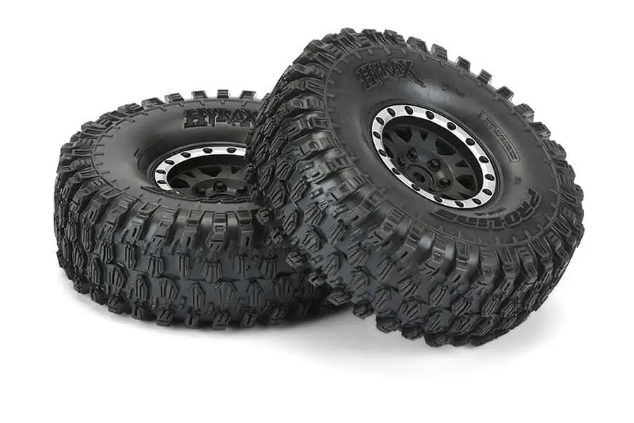 Proline Hyrax 1.9 Predator On Impulse Blk/SLv Beadlock Wheels(2)